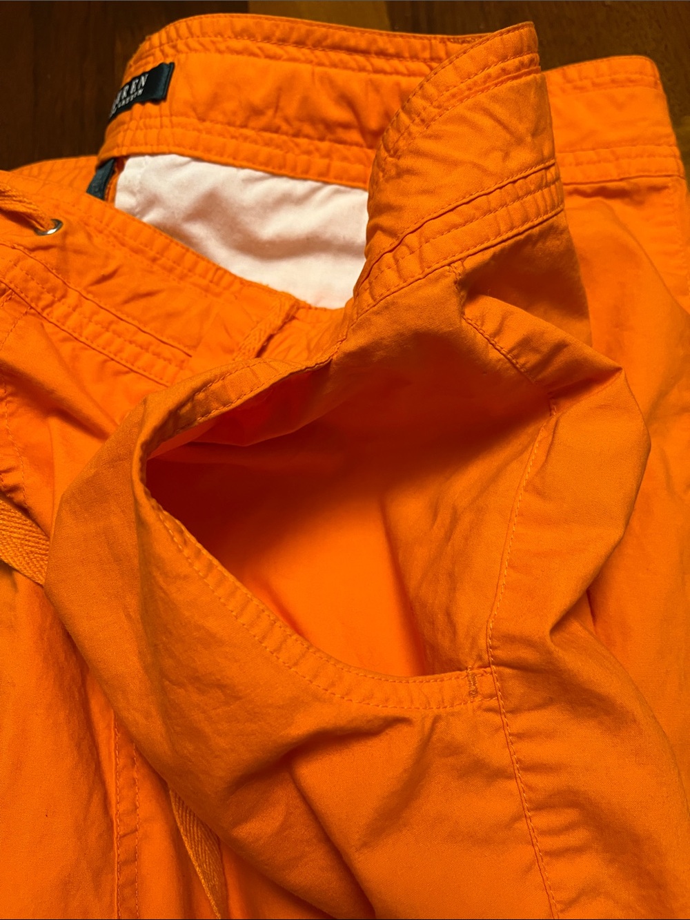Ralph Lauren  orange woman cargo cotton pants, size 12, nice!! - Picture 12 of 14